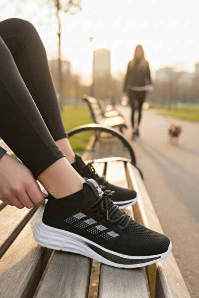 enoch حذاء جري خفيف الوزن للسيدات، حذاء رياضي شبكي منسوج يسمح بالتهوية