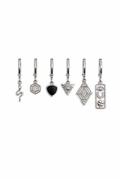 Okko Store Multi-Charm 6-Piece Earrings