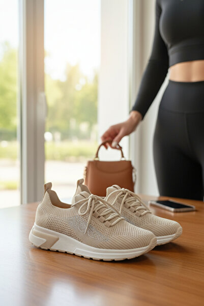 enoch حذاء رياضي نسائي خفيف للغاية مزود برباط ونسيج شبكي يسمح بالتهوية