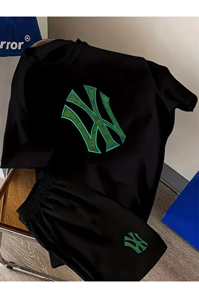 ibibik moda Men's Special Printed Oversize Tshirt Shorts Set