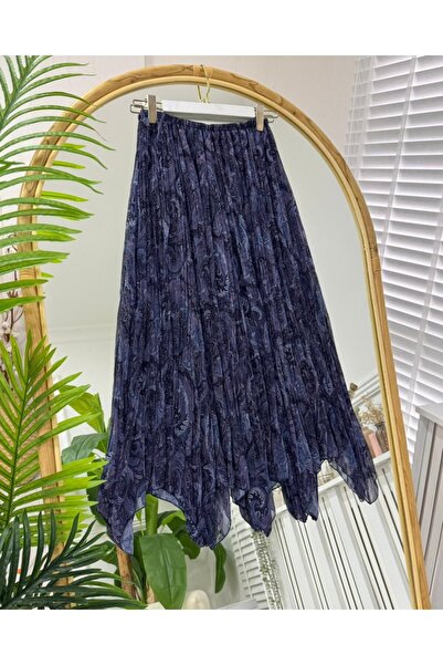 onix تنورة توجسيم شيفون باللون الأزرق