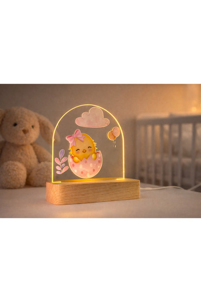 🌙 Emzirme Saatlerinin En Huzurlu Işığı – Pembe Civciv USB Bebek Gece Lambası