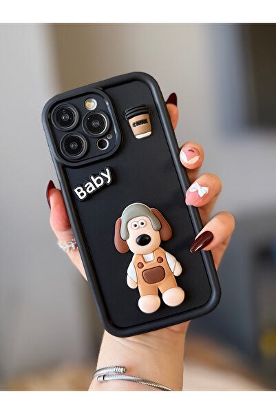 MİRAZ TASARIM Iphone 15 pro max 3d decorated shock protective black case