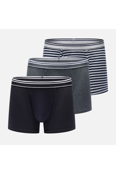 Giordano Men’s Cotton Stretch Jersey Trunks 3‑Pack Essentials