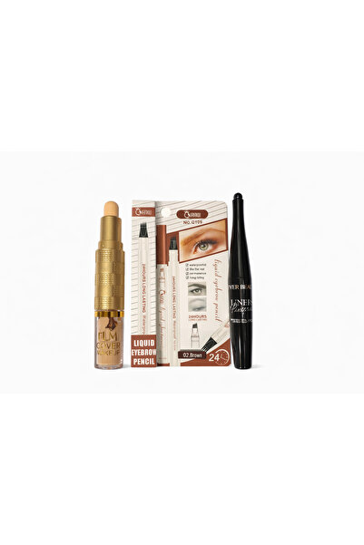 OEM Eye & Skin Makeup Set – Stick Concealer + 24H Eyebrow Pencil + Black Liqu...