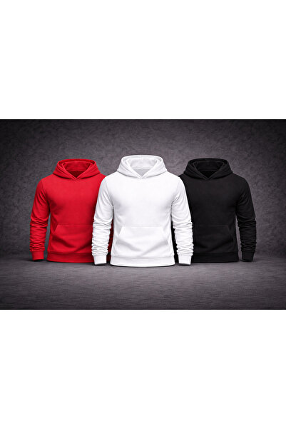 metsawear 3-Piece 3 Thread Threaded Slim Fit Hooded Sweatshirt Premium Thick ...