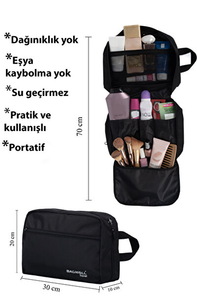 özgürce Katlanabilir Sıvı Geçirmez Makyaj Çantası, Pratik ve Şık Tasarım