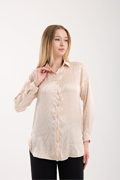 Moda Days Low Sleeve Satin Jacquard Shirt