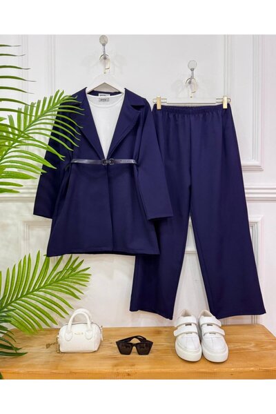 onix Layza Jacketed Double Suit Navy Blue