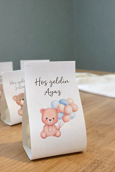 Çağıl organizasyon Hoş Geldin Bebek Buble Mum Kutusu Hediyelik 5 ADET Nişan/S...