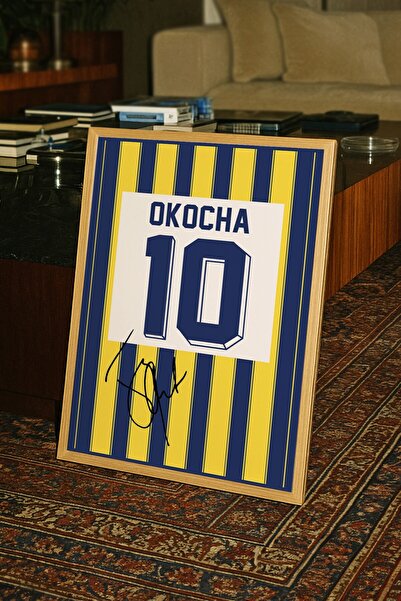 Base Concept Αφίσα φανέλας με στάμπα υπογραφής Jay Jay Okocha 10 (με πλαίσιο)