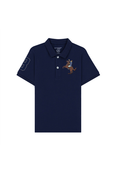 Giordano Kid's Cotton Polo with Napoleon Embroidery