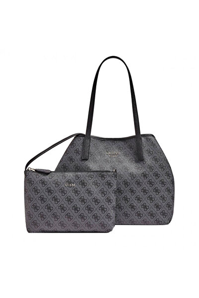 Guess Geantă de damă VIKKY TOTE Gri cărbune, Femei