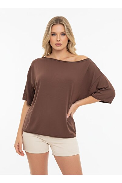 Noi Belis Oversize Boat Neck Short Sleeve Knitwear Blouse Ss26Bz0017