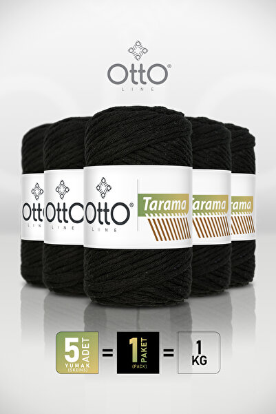 Otto Tarama - Negru (3010) - Pachet de 5 - 3mm/200gr/60m - Ață de bumbac macr...