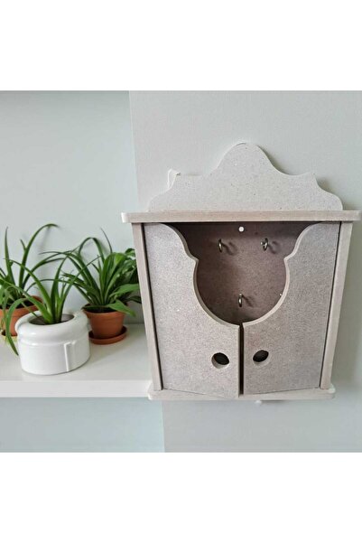 DERYA DESİNG ART Wooden MDF Paintable 2 Cover Decorative Keychain