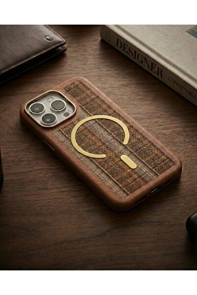 KILIF HOUSE iPhone 17 Pro Max Compatible Metal Framed Plaid Striped Magsafe S...