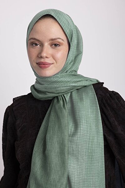 Ayshara Aura Monogram Patterned Double-Sided Shawl - Sapphire Green
