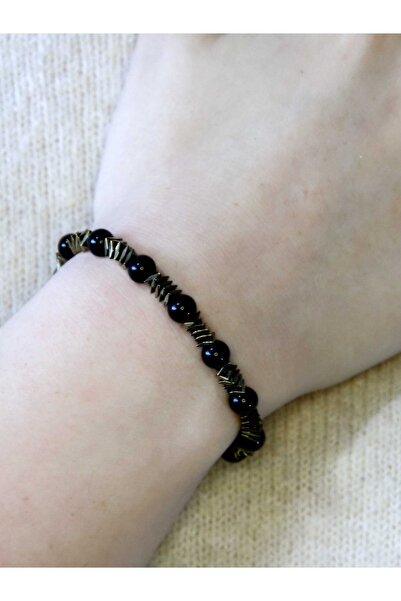 esha Natural Stone Onyx Hematite Natural Stone Women's Natural Stone Bracelet...