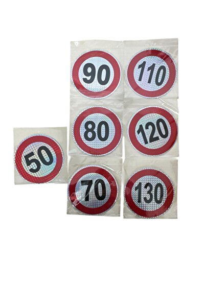 OEM Комплект светлоотразителни стикери за ограничения на скоростта 50–130 км/...