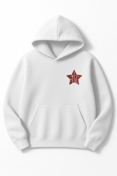 Altair Tr Oversize Unisex Star Printed Hooded Sweatshirt