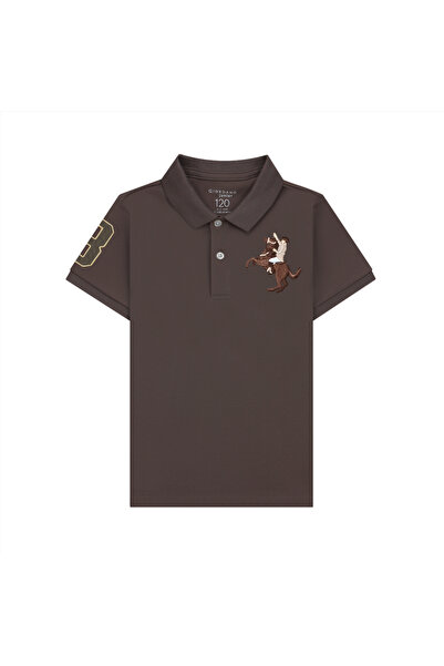 Giordano Kid's Cotton Polo with Napoleon Embroidery