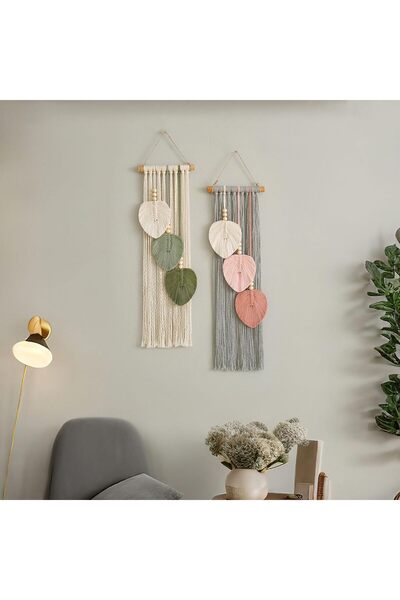 X LOT Set of 2 Wall Hanging Decor Leaves Tapestry Boho Wall Decor