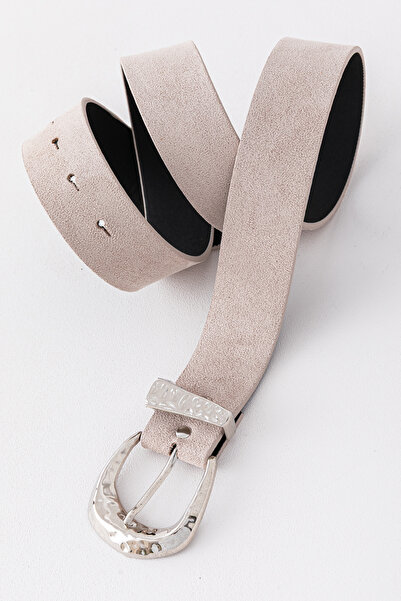 Pantastic Jeans 4 cm Silver Buckle Suede Imitation Leather Women's Waist Belt