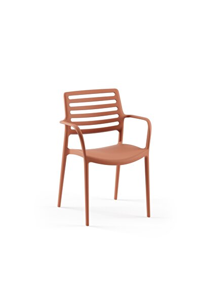 Tilia Louise-XL Polipropilen Kollu Sandalye Terrakota - Bahçe, Balkon, Dış Me...