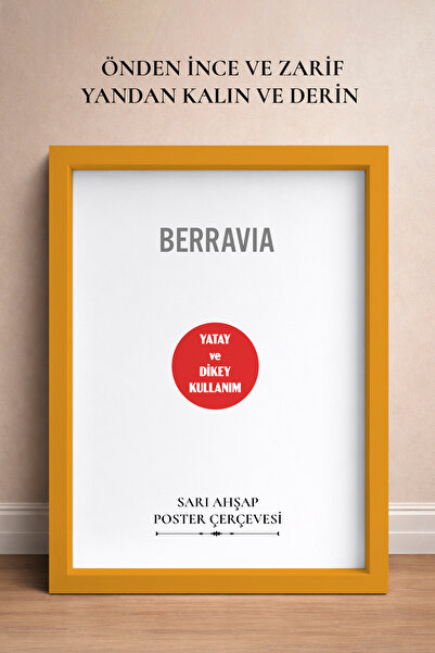 BERRAVIA Kalın Sarı Çerçeveli Poster Çerçeve, Boş Çerçeve, Kalın Çerçeve SARI...