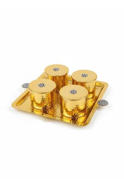 Afaq 5-piece gold tray set