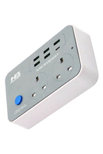 Microdigit Electrical Connection With Two Sockets & 6 USB ports, 3M Cable, 28...