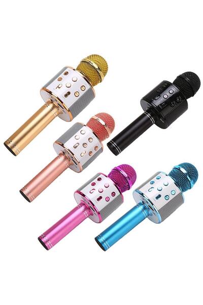 elisalife Karaoke Mikrofon Bluetooth Hoparlör Müzik Oyuncağı Ws-858 Karışık Renk