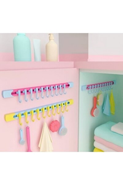 tafce 10-Hook Rail Kitchen and Bathroom Organizer Hanger 30 cm