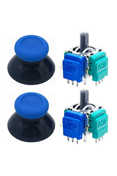 POPKONSOL Xbox One Motor Manyetik Analog 2+2 Set Mavi Topuz Hall Sensör Joyst...