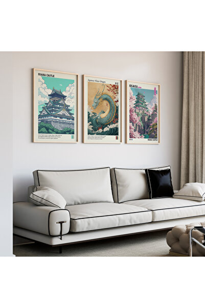 Artiera Σετ ζωγραφικής 3 τεμαχίων με ξύλινο πλαίσιο με θέμα το Κάστρο της Οσά...