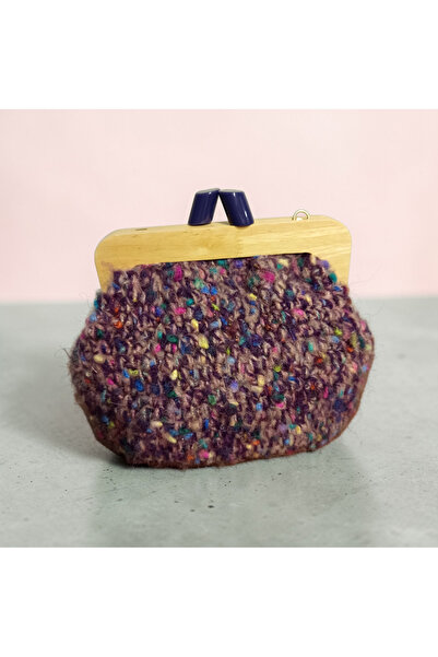 Mimoza Accessories حقيبة نسائية محبوكة بمشبك خشبي