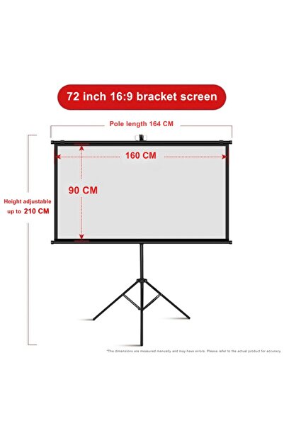 Mumtaz 72 Inch 16:9 Portable Projector Screen, 160×90cm HD Soft Display, Eye-...