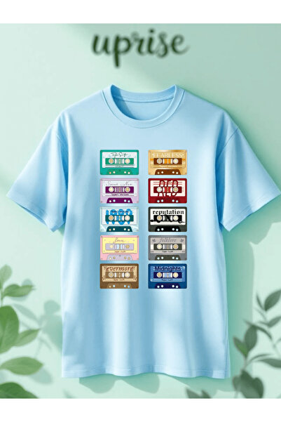 Vordevia Taylor Swift Albums Printed Cotton Oversize T-Shirt