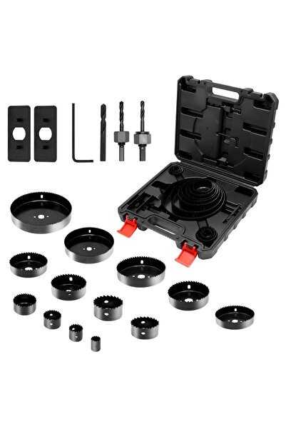 CCLIFE Set carote Ø19mm-152mm 19 piese, adâncime de tăiere 25mm pentru lemn, ...