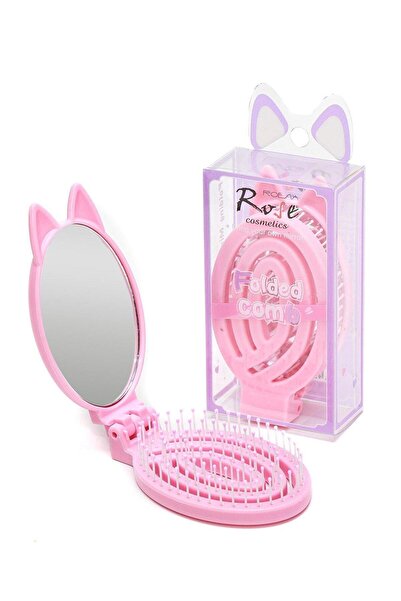 3B Trend Cute Pocket Mirror Foldable Comb Pink – Stylish and Convenient