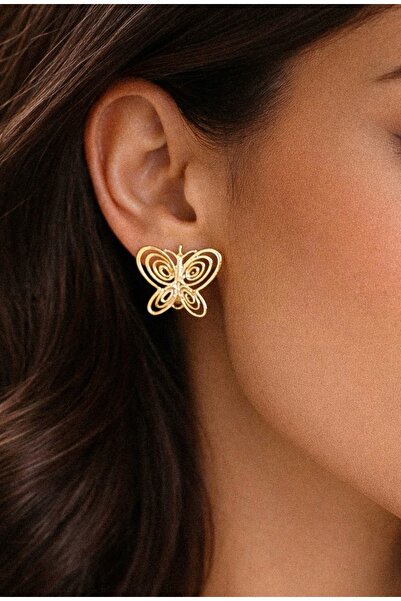 Miltonia Masumiyet Müzesi Kelebek Küpe 925s Gümüş