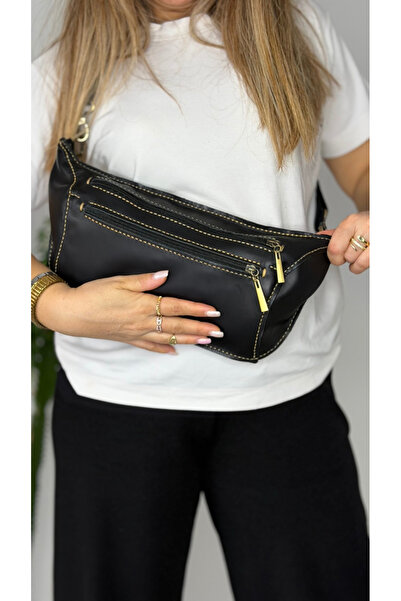 Tuvita Collection Bodrum %100 Gerçek Deri El Yapımı 2 Cepli Fermuar Tasarımlı...