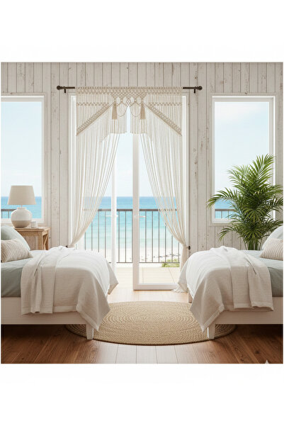 AslanButik Kapı Perdesi Makroke Perde Duvar Süsü