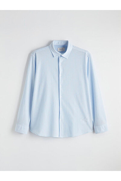 LC Waikiki Rmz Gi̇yi̇m Farkiyla Standard Fit Striped Men's Shirt