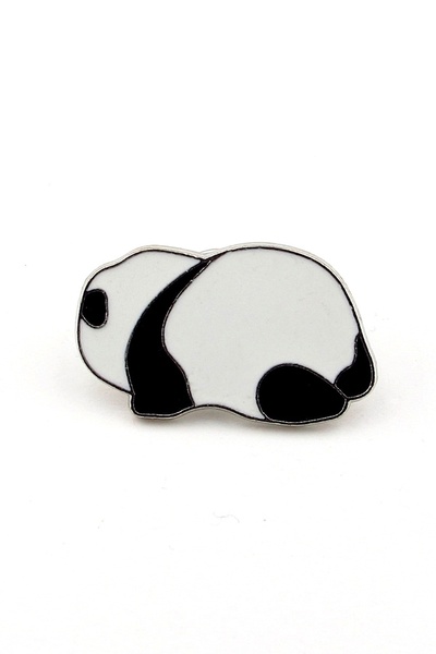 Stanbula Kawaii Tembel Yatan Panda Hayvan Figürlü Pin Yaka Çanta Süsü Metal R...