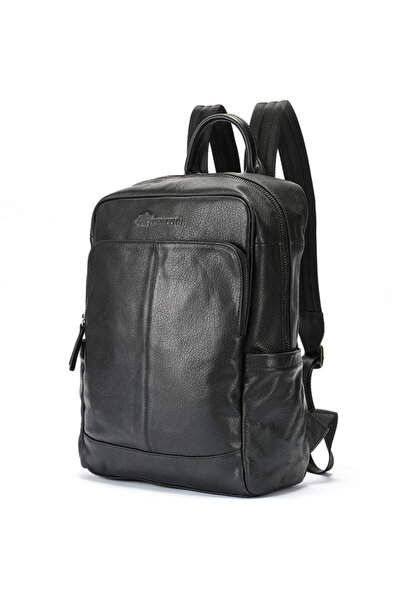 JERMYN'S Newport black genuine leather backpack