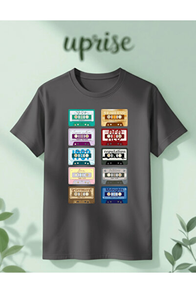 Vordevia Taylor Swift Albums Printed Cotton Oversize T-Shirt