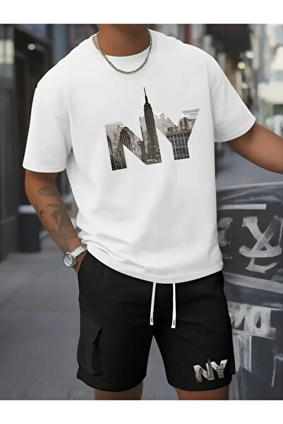 Joetsu Special Bayaz Printed Oversize Tshirt Shorts Set
