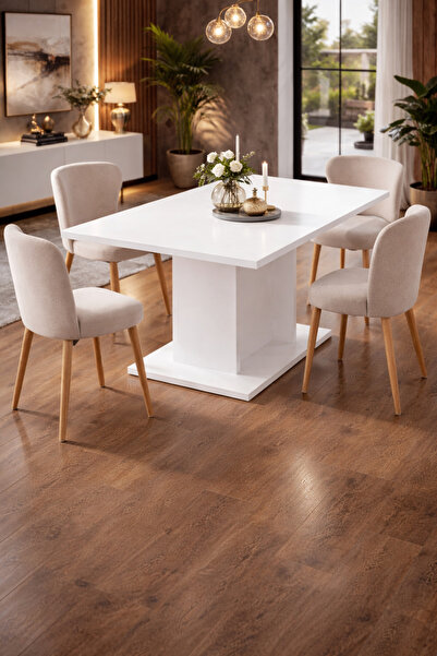 258 MoLife Vion Mutfak Masası 4 Kişilik Yemek Masası Cafe Masası Balkon Masası